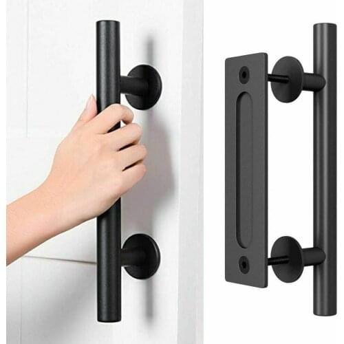 12" Barn Door Handle Sliding Flush Pull Wood Door Gate Furniture Hardware Stainless Steel For Cabinet Cupboard Interior Door