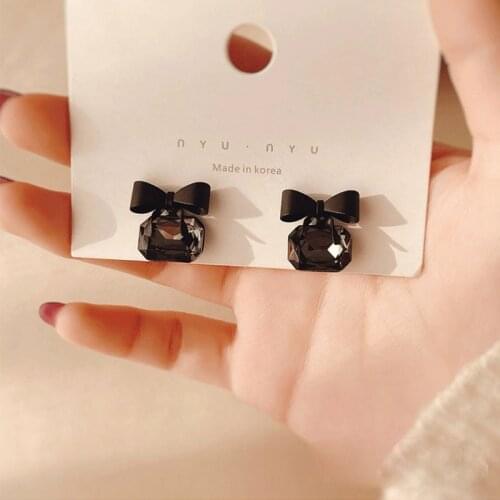 New Fashion stud Earrings For Women black Bow Earrings For Wedding Party Gift Ear Jewelry