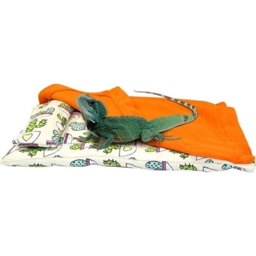 Reptile Lizard Sleeping Bag Tropical Cactus Print Blanket with Pillow Cage Sleepovers Nap Mat for Bearded Dragon Leopard Gecko