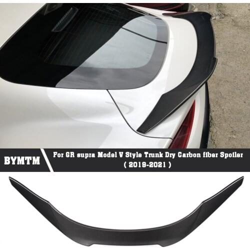 V Style Dry carbon fiber Spoiler Car Bumper Trunk Lip For GR supra