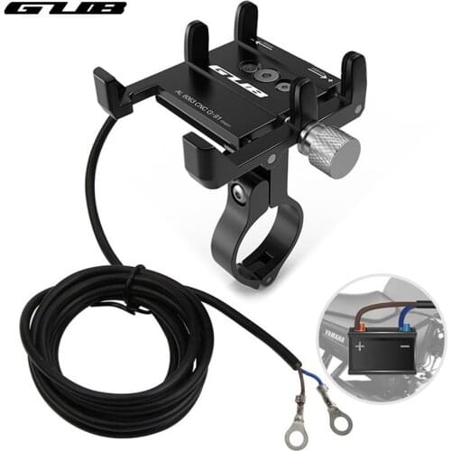 New GUB G-91 Aluminum Mobile Phone Holder USB Rechargeable Bicycle Mount Electric Motorcycle Scooter Smartphone Handlebar Stand