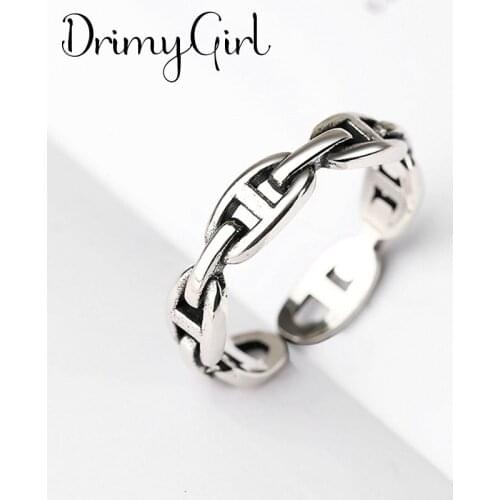 Punk Vintage Link Chains Ring For Women Men Adjustable Size Geometric Rings Exquisite Creative Jewelry Wholesale