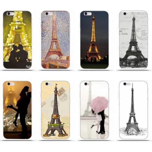 Wexoeq Lover Eiffel Tower For Galaxy Alpha Core Prime Note 4 5 8 S3 S4 S5 S6 S7 S8 S9 mini edge Plus Lovely Plastic