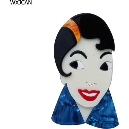 WXJCAN New acrylic badges Large brooch for women female ladies Vivid smiley face novelty brooch jewelry fashion Size 80mm*50mm