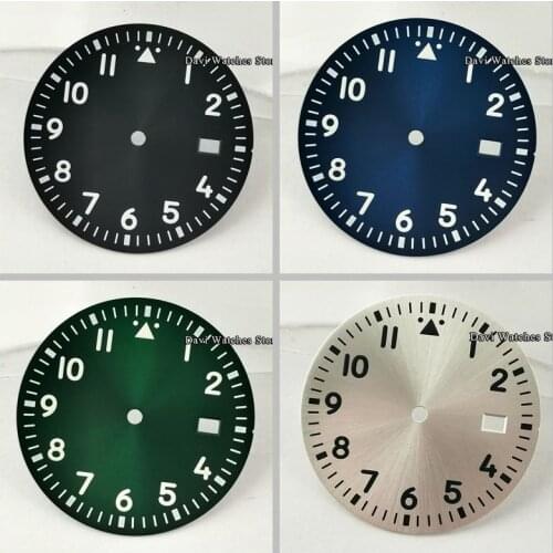 1PCS 33.7mm Glossy Dial Sterile Watch Dial Green Luminous Fit NH35 NH36 Automatic Movement