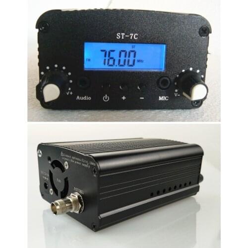 1W/7W 12V 3A ST-7C 76-108MHZ Stereo PLL FM Transmitter Broadcast Radio Station