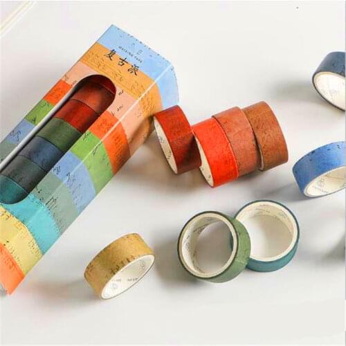 10 Rolls/lot Vintage Planner Morandi DIY Decorative Lattice washi Tape Scrapbooking Sticker For student Masking Tape Set