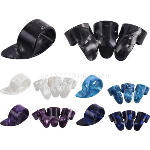 4pcs Plastic Guitar Finger Picks Thumb Plectrums Nail Protectors Tool for Bass