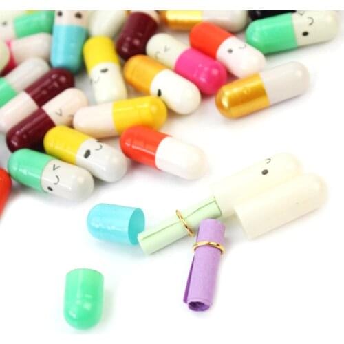 50 pcs/pack Cute Love Half Color Pill Blank Message Letter Paper Kawaii Mini Message Capsule Letter Creative Trend Novelty Gift