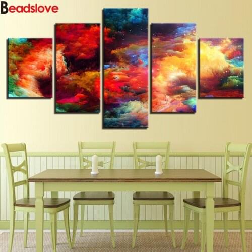 Abstract Colored Cloud diamond painting cross stitch 5d diamond square round full drill embroidery diamond mosaic decor 5pcs set