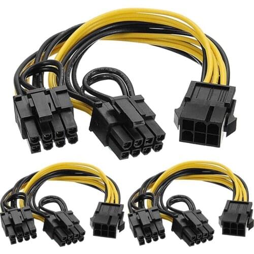 6 Pin To 2 X 8 Pin (6+2) Image Card Pci Express Power Adapter Gpu Vga Extension Cable Mining Video Card Power Cable CNIM Hot