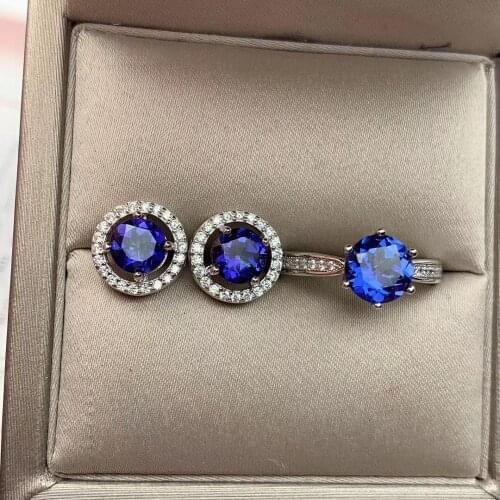 Free Shipping Natural Topaz jewelry set Natural Real Topaz 925 sterling silver 1pc ring ,2pcs Earring