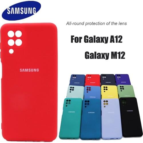 A12 Case For Samsung Galaxy A12 M12 6.5 Inch Cover Soft Silicone Silky Touch Liquid TPU Protective Shell For Galaxy a12 m12 Case
