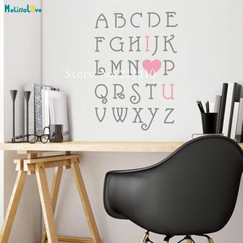 Two Colors Vinyl Wall Sticker Living Room Bedroom Unique Love Alphabet Home Decoration Self-adhesive Letter Art Decals YT578