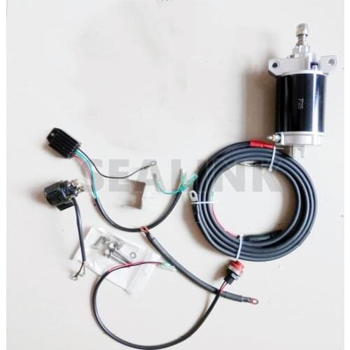ELECTRIC START KIT FOR YAMAHA F25 F30 PARSUN &MORE 4STROKE 25HP 30HP OUTBOARDS FLTWHEEL STARTER MOTOR CABLE SWITCH CHARGE COIL