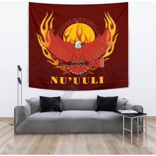American Samoa Tapestry Manulele Tausala Nuuuli 3D Printing Tapestrying Rectangular Home Decor Wall Hanging