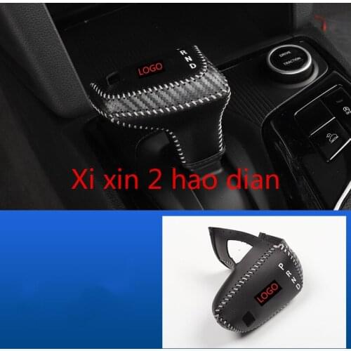 For Hyundai 2021 IX35 Hand-sewn leather modified special interior gear cover gear cover