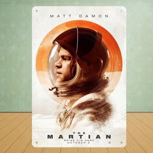 The Martian Movie Poster Series Tin Signboard Office Bar Fireplace Metal Tin Signboard Poster Board Bar Club Coffee House