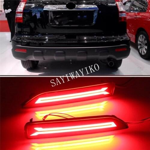 2PCS For Honda CRV CR-V 2007 2008 2009 Multi-function LED Rear Bumper Light Rear Fog Lamp Auto Bulb Brake Light Reflector