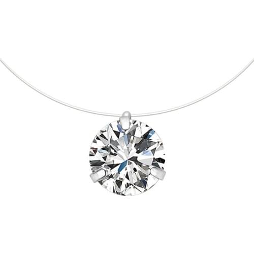 ZSLBS Fashion Pendant Necklace For Women Clavicle Chain Transparent Fishing Line Stealth Necklaces Jewelry Gifts Choker Collar