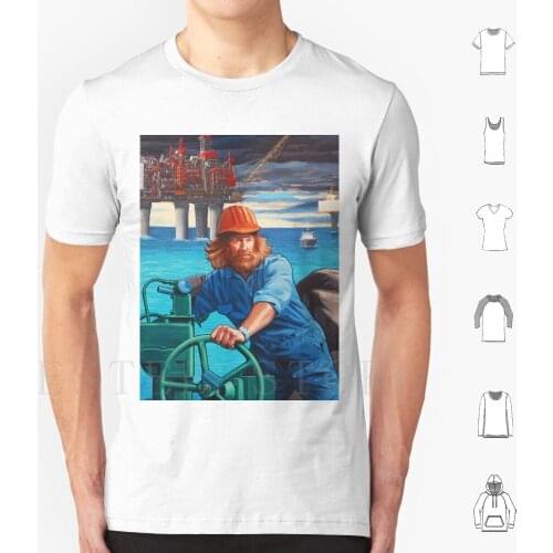 Maelstrom Mural-Construction Worker T Shirt Men Cotton 6Xl Maelstrom Mural Norway Retro 80S 90S