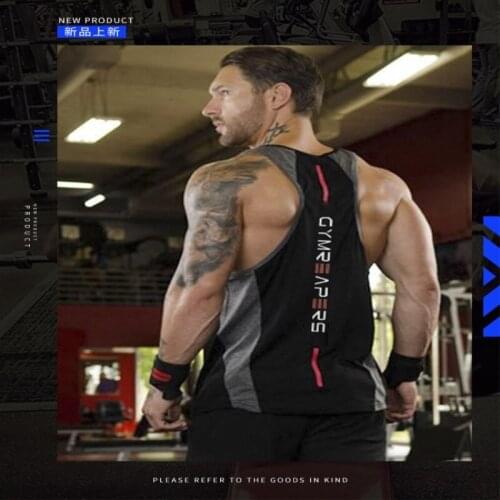 New mens fitness vest sports breathable sweat absorbent sleeveless training clothing hurdle I vest a hair