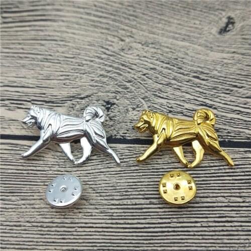 New Alaskan Malamute Brooches and Pins Trendy Animal Metal Suit Brooches Men Fashion Pet Jewellery