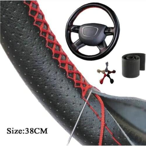 Car Steering Wheel Braid Cover Needles Leather Car Covers for Nissan Qashqai X-trail Tiida Juke Note Almera Teana Primera