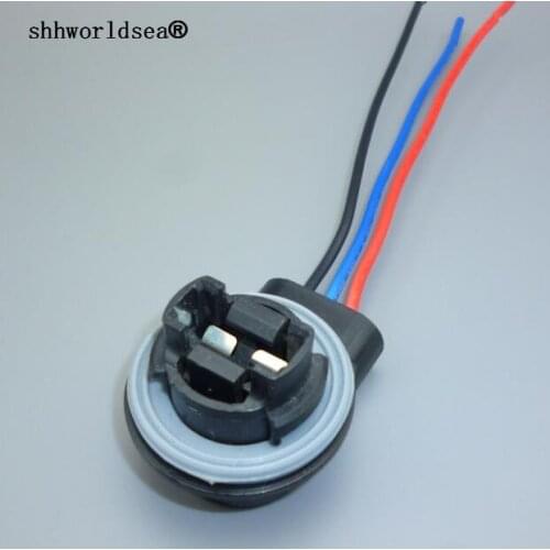 Shhworldsea 1pcs T25 3157 Socket Brake Lamps Base Lampholder Bulb Connector Car-styling Parking T25 3157 Socket Holder Wire Tail