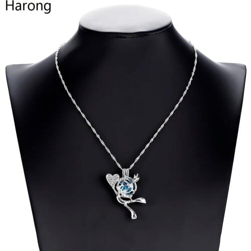 Cartoon Tweety Bird Cute Stainless Steel Pendant Necklace Pearl Cage Bead Detachable Chain Jewelry For Woman Girls Cosplay Gift