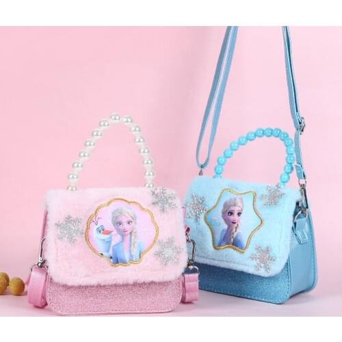Disney Frozen Plush Backpack Kindergarten Shoulder Girls Bag Kids Crossbody Purse Plush Toys Cartoon Elsa Fashion Shopping Bag