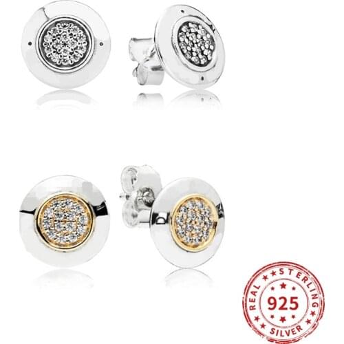 2021 High Quality 925 Sterling Silver Earrings Pave Stud Earrings Zircon Gold Silver earring For Women Bridal wedding Jewelry