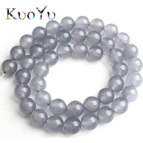 AA Grey Ice Chalcedony Natural Stone Beads High Quanlity Round Loose Bead DIY Hand-made Bracelet For Making Jewelry 15'Strand