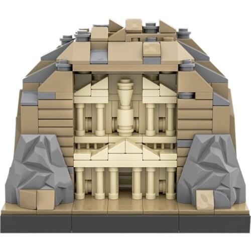 MOC Renowned Historically Archaeological Site Building Block Petra Architectural Characteristic Jordan Brick Childrens Toy Gift