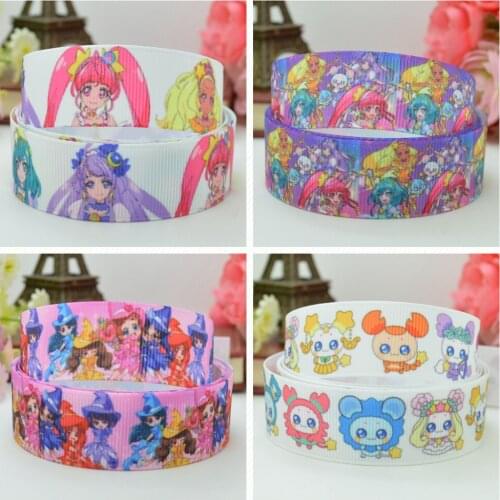 SUPWRF 16 22mm 38 50 75mm Girls cartoon Printed grosgrain ribbon hair bow DIY hair accessories decoration 50 Yards B0929