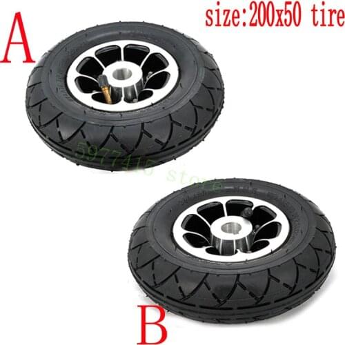 High Quality 200x50 Inner Tube Outer Tube 8-inch Alloy Wheel Hub Bearing Keyway For Kart Scooter Wheel