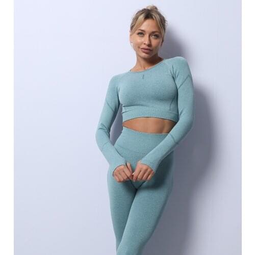 Two pcs Women sportwear running Woman clothes long sleeve and shorts Sport outfit for woman