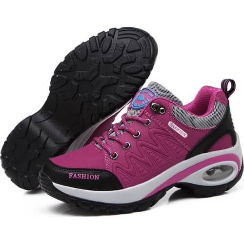 Womens Walking Sneakers Air Cushion Athletic Breathable Gym Jogging Tennis Shoes Fashion Sport Lace Up Platform Tenes Feminino