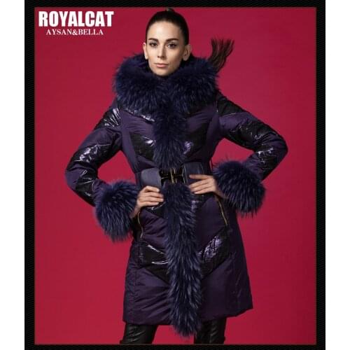 Womens Down Real Fox Fur Coat Winter Jacket Luxury Long Jackets for Women Warm Parka Chaqueta Mujer MY4047
