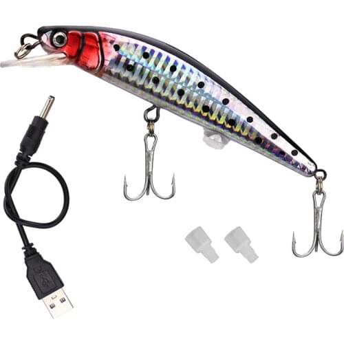 1Pcs/Bag Fishing Lure Vibra-Strike Flash Swimbait Rechargeable USB Fish Lures Twitching Minnow Electronic Fishing Bait