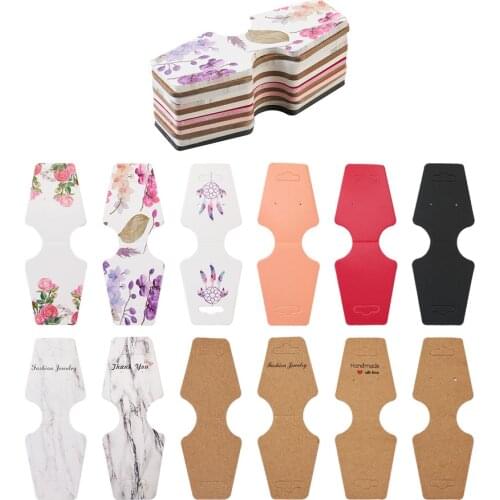 120pcs Necklace Display Cards Cardboard Fold Over Jewelry Card Holder Hanging Tag Card for Packaging Necklace Pendants Earrings