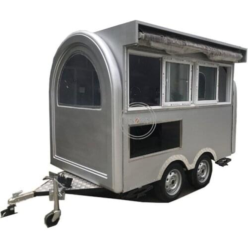 2.8m Length Mobile Food Truck Trailer Field Kitchen Coffee Ice Cream Fast Food Cart with Sink Snack Vending Van Kiosk