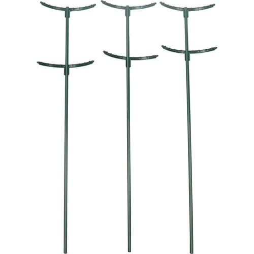 3PCS Plant Cages Supports T-shaped Plastic Vine Climbing Stand Self-assembly Arched Garden Flower Rack Reusable Cage Holder