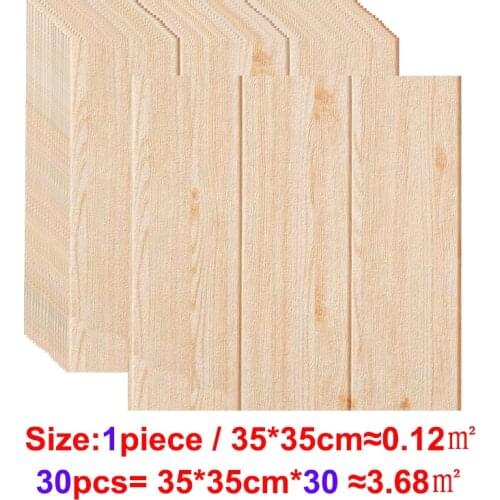 3d Wallpaper Self Adhesive Woodr Grain Wall Sticker Soft Package Kindergarten Walls Decoration Waterproof Foam Wall Sticker