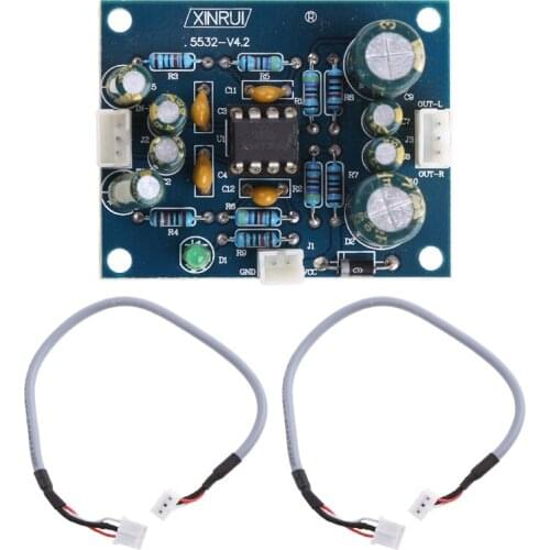 5532 Preamplifier Board 12-35V Interchangeable Single Power Front Panel DC Single Power Supply Audio Amplifier Board Drop Ship