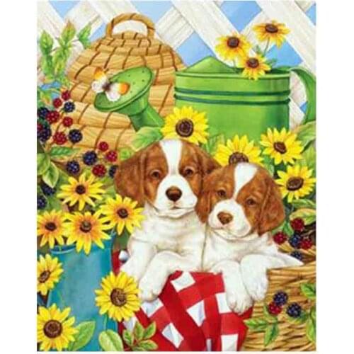 Kexinzu Full Square Round Drill 5D DIY Diamond Painting "Animal Dog" 3D Embroidery Cross Stitch Mosaic Home Decor Gift