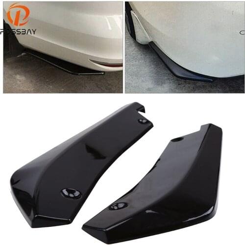 POSSBAY Car Back Bumper Spoiler Lip Splitter Glossy Black/Carbon Car Shark Spoiler Rear Bumper Decoration Lip Diffuser