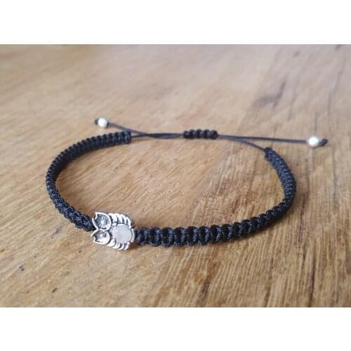 Owl Macrame Hand Knit Rope Bracelet in Different Colors And Adjustable Size