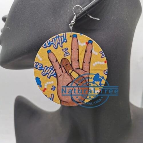 Sigma gamma rho sorority wooden earrings