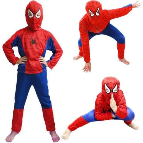 Kids Spider Cosplay Costume Children Clothing Sets Long Sleeve Top+Pant+Mask Cosplay Suit Halloween Party Toddler Baby Sleepwear
